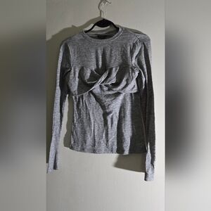 Dynamite Heather Gray Long Sleeve Top